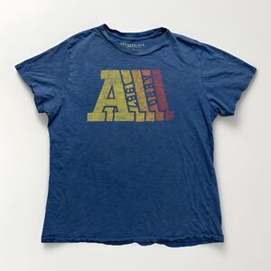 Aeropostale Men's Original Brand Aero 87 T Shirt Blue Retro Graphic Tee L Preppy